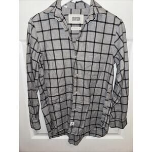 Grayson Frank & Eileen The Hero Button Up Shirt Size 02 Small Gray Black Plaid‎